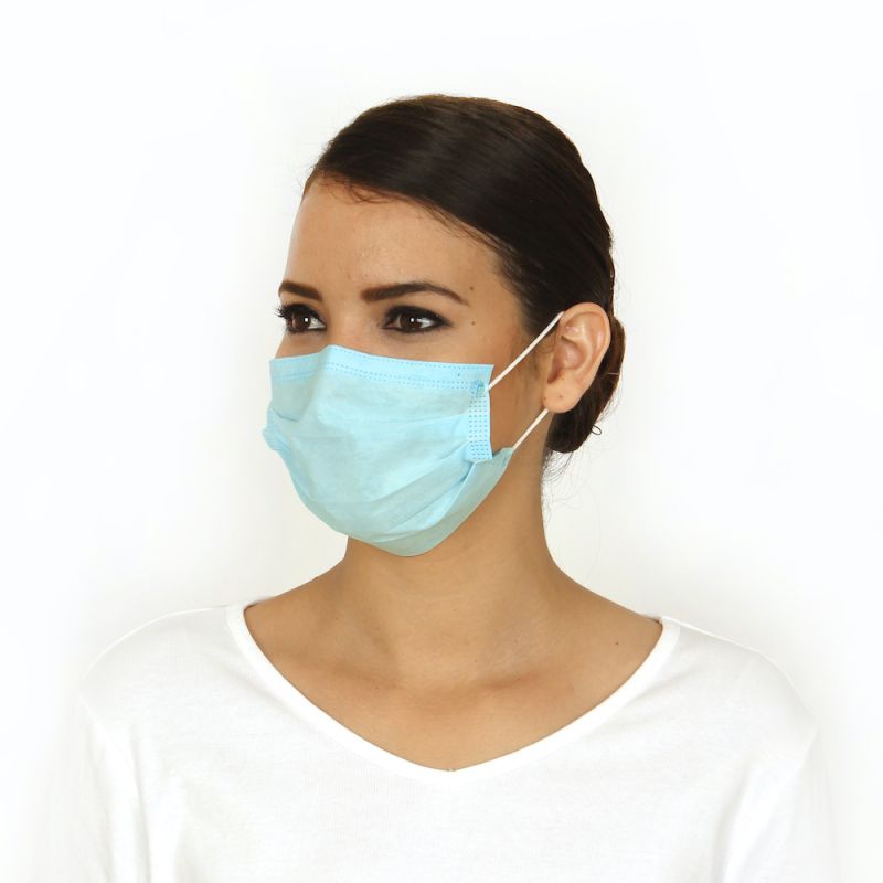 Cubreboca plisado 2 capas con ajuste nasal