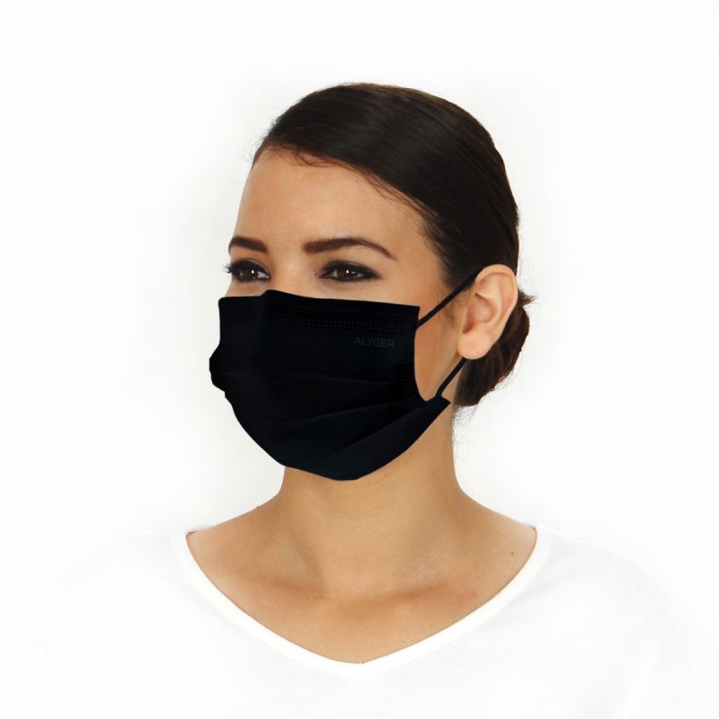 Cubreboca completo plisado de 3 capas con ajuste nasal, sello y elástico a oídos 