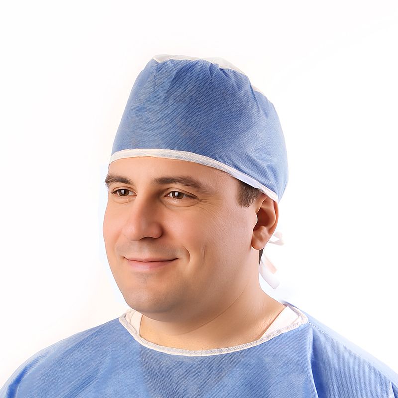 Gorro tipo cirujano desechable cosido con bies 