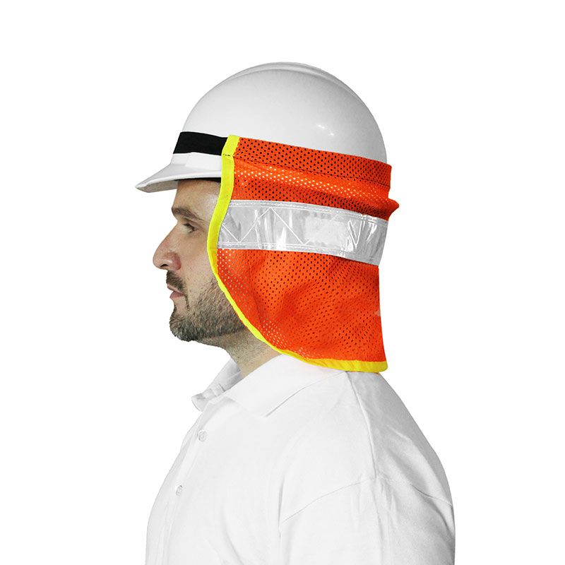 Nuquera de alta visibilidad con elástico para casco Naranja